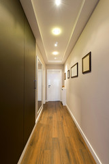 Long corridor in luxury apartment