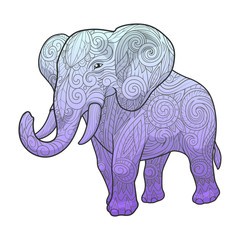 Elephant ornament ethnic vector illustration