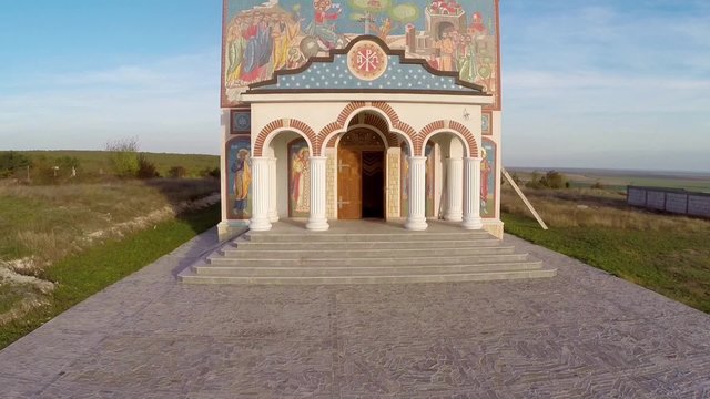 Aerial view of Codru monastery in Dobrogea, Romania