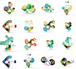 Fototapeta premium Set of abstract geometric paper infographic banner templates