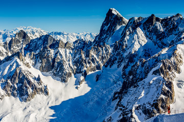 Mont Blanc and Chamonix, view from Aiguille du Midi