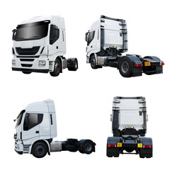 new truck from different angles isolated on white