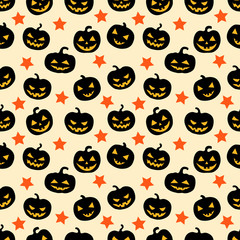 Seamless background with halloween lanterns