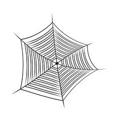Fototapeta premium Halloween spider web, cobweb symbol, icon. vector illustration isolated on white background.
