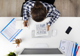 Businesswoman Working At Computer