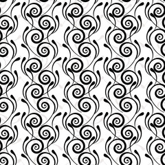 Swirls seamless ornament vector 