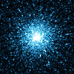 Sparkling glittering space explosion