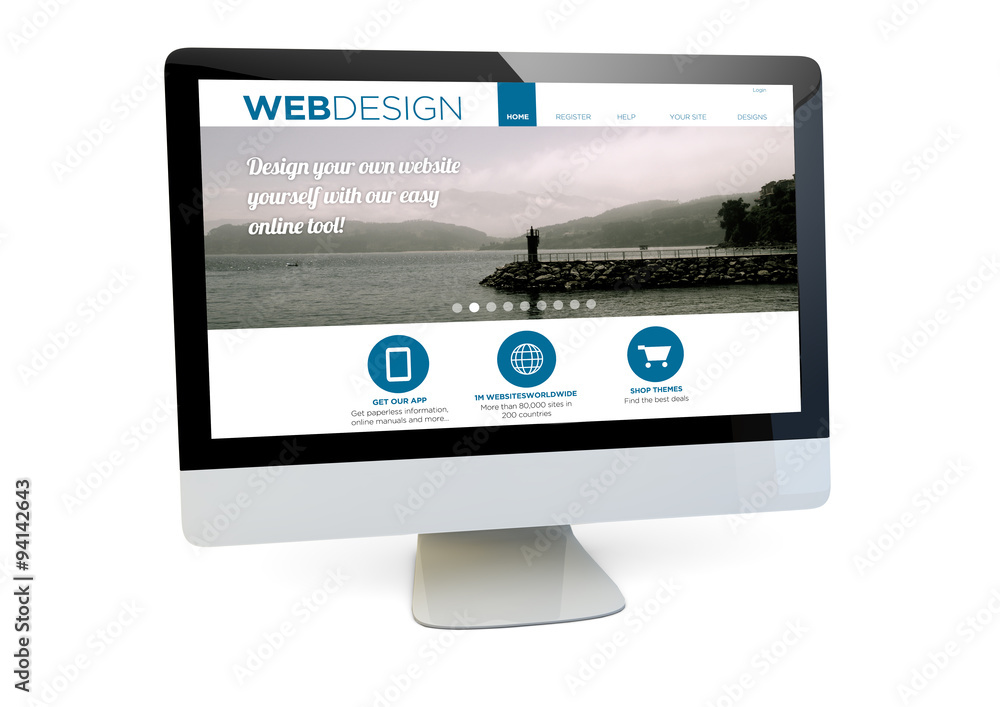 Poster webdesign isolated computer