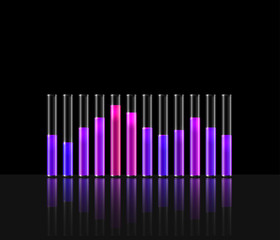 illustration of music in transparent equaliser bar