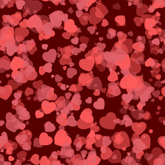 Red hearts - seamless vector 