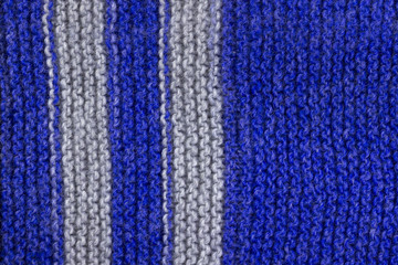 Blue wool knitting