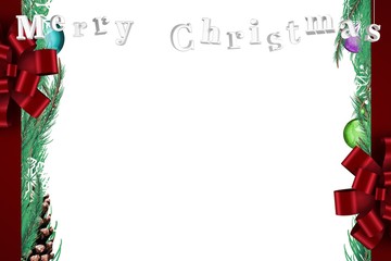 Fir branch frame with decorations