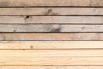 Close-up of stacked wooden boards for building a house