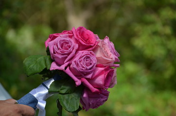 Wedding posy made of roses