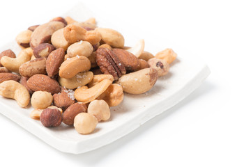 mix of various nuts isolated
