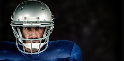 Composite image of portrait of american football player