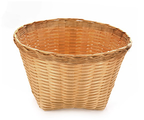 Bamboo baskets on white background
