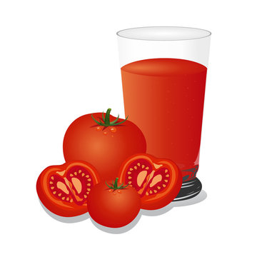 tomato juice vector illustration, isolated on white background