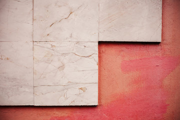 tile and mortar white and red background