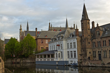 View from Rozenhoedkaai in Bruges, Belgium
