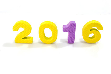 Colorful plastic alphabet letter set for new year day.