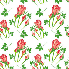 Seamless pattern with roses