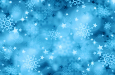 Blue  Christmas Background and snowflakes.