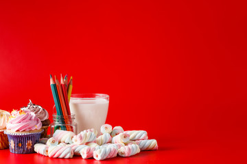 Colored twisted marshmallow with space for text message