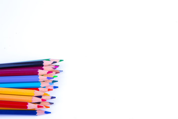 Color pencils isolated on white background..