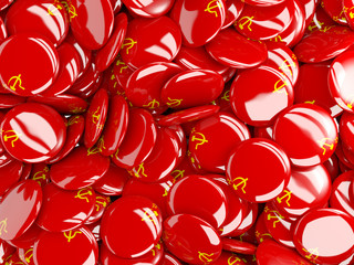 Background with round pins with flag of ussr