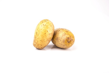 Potatoes isolated on white background..