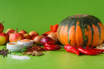 Pumpkin with onion and pepper