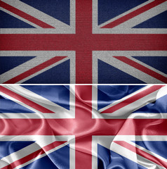 Cloth england flag in the background