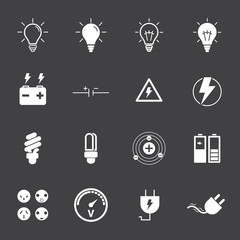 Electricity icons set.vector.
