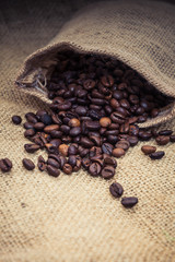 Fine roasted coffee beans concept