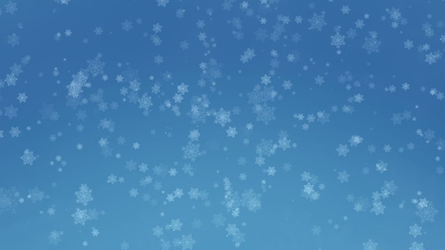 Beautiful Snowflakes - winter background. Seamless loop