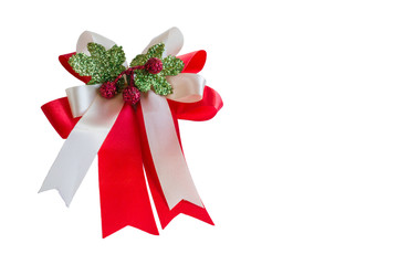 (with clipping path) Isolated ribbon on white background  for new year or valentine  decoration 