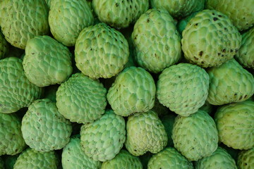 Stack of custard apple fruits
