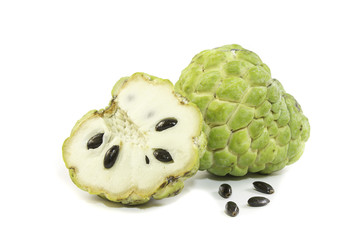 custard apple on white background