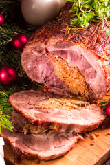 Roast with onion stuffing