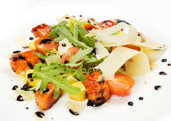 salad with salmon and seafood