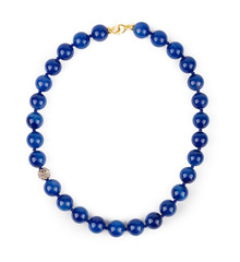 Dark blue chalcedony necklace.