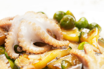 rice with octopus and vegetables