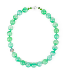 Chalcedony light green necklace .