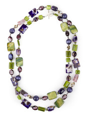 Chalcedony with pearls necklace.