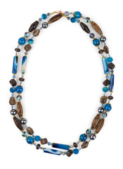 Necklace of topaz and chalcedony.