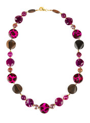 Necklace with mother-of-pearl and chalcedony.