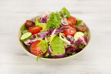 Fresh vegetable salad in a bowl