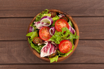 Fresh vegetable salad in a bowl