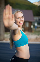 Woman Ready to Run, runner posing